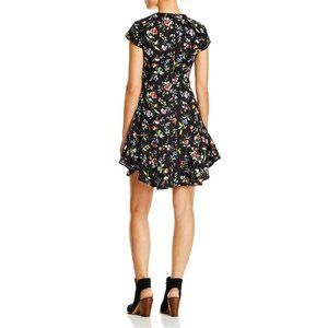Likely Black Floral Asymmetrical Dress